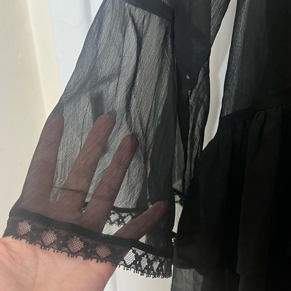 H&M Flounced Chiffon Black Dress - Picture 7 of 11